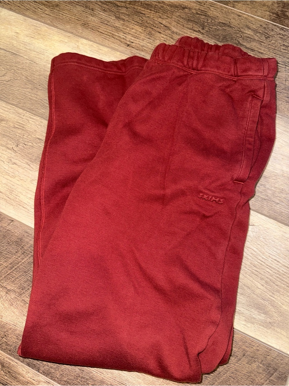 SKIMS Cotton Fleece Red Sweats